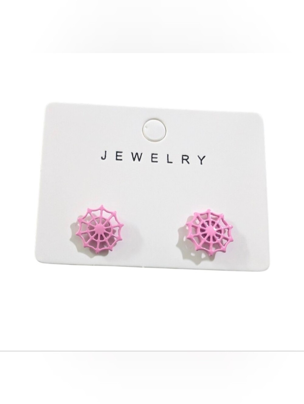 Pink Spiderweb Stud Earrings Like New